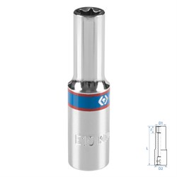 Головка торцевая TORX Е-стандарт 3/8", E10, L = 63 мм KING TONY 327510M TONY - фото 716928