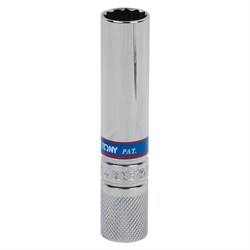 Головка свечная двенадцатигранная 3/8", 14 мм, L = 90 мм, резиновый фиксатор KING TONY 36C014 TONY - фото 717087