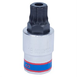 Насадка (бита) торцевая 1/2", Spline, M18, L = 66 мм, с отверстием KING TONY 402B18 TONY - фото 717117