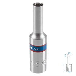 Головка торцевая глубокая шестигранная 1/4", 4,5 мм KING TONY 223545M TONY - фото 717198