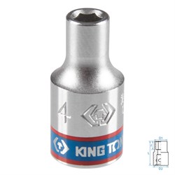 Головка торцевая стандартная шестигранная 1/4", 4 мм KING TONY 233504M TONY - фото 717200