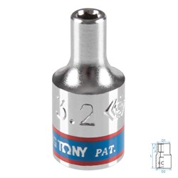 Головка торцевая стандартная шестигранная 1/4", 3,2 мм KING TONY 233532M TONY - фото 717201