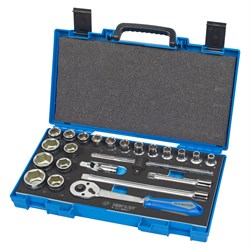 Набор торцевых головок с принадлежностями 1/2", шестигранные, 8-32 мм, 23 предмета KING TONY 4523MRV01 TONY - фото 717256