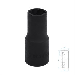 Головка для поврежденного крепежа 1/2", 12 мм KING TONY 9TD403-12M TONY - фото 717319