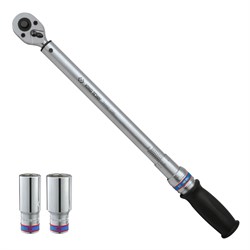 Динамометрический ключ серии "EXACT", 1/2", 40-200 Нм, для левой и правой резьбы, футляр, в комплекте 2 торцевые головки KING TONY P34462-1DG TONY - фото 717338