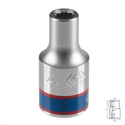 Головка торцевая стандартная двенадцатигранная 1/4", 4 мм KING TONY 233004M TONY - фото 717667