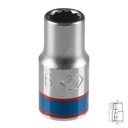 Головка торцевая стандартная двенадцатигранная 1/4", 6 мм KING TONY 233006M TONY - фото 717669