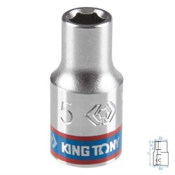 Головка торцевая стандартная шестигранная 1/4", 5 мм KING TONY 233505M TONY - фото 718043