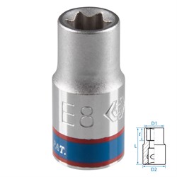 Головка торцевая TORX Е-стандарт 1/4", E8, L = 24 мм KING TONY 237508M TONY - фото 718048