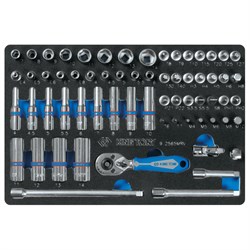 Набор торцевых головок 1/4" с принадлежностями, ложемент, 65 предметов KING TONY 9-2565MRV TONY - фото 718116