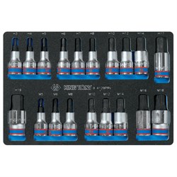 Набор торцевых насадок Hex и Spline, ложемент, 19 предметов KING TONY 9-4129PRV TONY - фото 718121