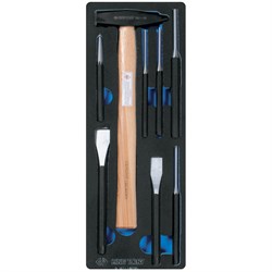 Набор зубил, выколоток, кернеров с молотком, ложемент, 8 предметов KING TONY 9-90118PRV TONY - фото 718126