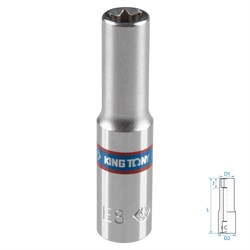 Головка торцевая TORX Е-стандарт 1/4", E8, L = 50 мм KING TONY 227508M TONY - фото 718483
