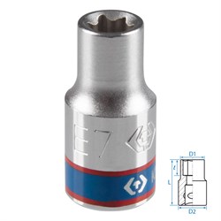 Головка торцевая TORX Е-стандарт 1/4", E7, L = 24 мм KING TONY 237507M TONY - фото 718640
