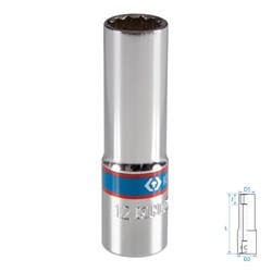 Головка торцевая глубокая двенадцатигранная 3/8", 12 мм KING TONY 323012M Tony - фото 718706