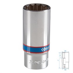 Головка торцевая глубокая двенадцатигранная 3/8", 21 мм KING TONY 323021M Tony - фото 718714