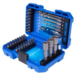 Набор вставок (бит) 1/4", PH, PZ, Hex, Torx, Slotted, сверла, 35 предметов KING TONY 1035MR TONY - фото 718758