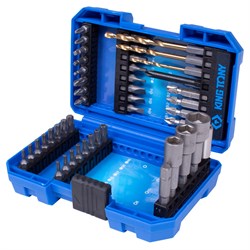 Набор вставок (бит) 1/4", PH, PZ, Hex, Torx, Slotted, Square, сверла, 45 предметов KING TONY 1045MR TONY - фото 718761