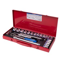 Набор торцевых головок с принадлежностями 1/2", двенадцатигранные, 10-32 мм, 23 предмета KING TONY 4028MR90 TONY - фото 718858