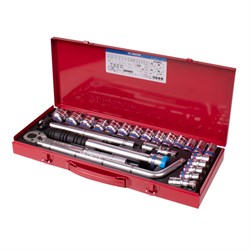 Набор торцевых головок с принадлежностями 1/2", шестигранные, 10-32 мм, 24 предмета KING TONY 4533MR03 TONY - фото 718863