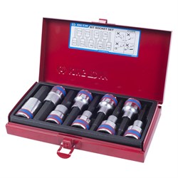 Набор торцевых насадок 1/2", Hex, 4-17 мм, L = 80 мм, 9 предметов KING TONY 4120PR TONY - фото 719151