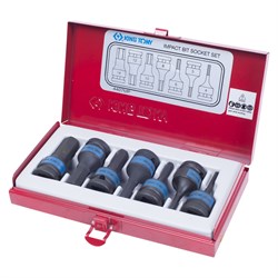 Набор ударных торцевых насадок 1/2", HEX, 4-14 мм, L = 60 мм, 7 предметов KING TONY 4407MP TONY - фото 719155