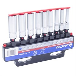 Набор торцевых глубоких головок 1/4", 5-13 мм, 9 предметов МАСТАК 001-2009H 001-2009H - фото 719207