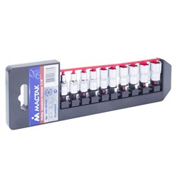 Набор торцевых головок 1/4", 4-13 мм, 10 предметов МАСТАК 000-2010H 000-2010H - фото 719209