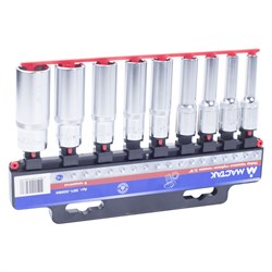 Набор торцевых глубоких головок 3/8", 6-19 мм, 9 предметов МАСТАК 001-3009H 001-3009H - фото 719423