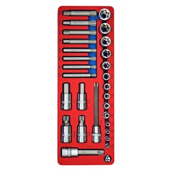 Набор торцевых насадок и головок Torx, ложемент, 28 предметов МАСТАК 5-03428 5-03428 - фото 719424