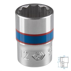 Головка торцевая стандартная двенадцатигранная 1/4", 12 мм KING TONY 233012M TONY - фото 719530