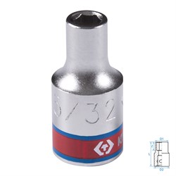 Головка торцевая стандартная шестигранная 1/4", 5/32", дюймовая KING TONY 233505S TONY - фото 719777