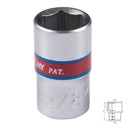 Головка торцевая стандартная шестигранная 1/4", 3/8", дюймовая KING TONY 233512S TONY - фото 719783