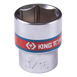 Головка торцевая стандартная шестигранная 3/8", 11/16", дюймовая KING TONY 333522S TONY - фото 719809
