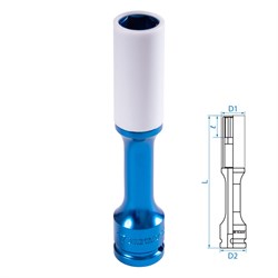 Головка торцевая ударная глубокая 1/2", 17 мм, тонкостенная, пластиковая защита KING TONY 495517MX TONY - фото 720066