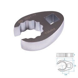 Ключ разрезной (воронья лапка) 19 мм, 3/8" KING TONY 1031-19R TONY - фото 720285