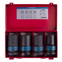 Набор ударных глубоких торцевых головок 1", шестигранные, 27-33 мм, 4 предмета KING TONY 8404MP TONY - фото 720305