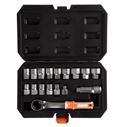 Набор торцевых головок с принадлежностями HEX 19 мм, 10-24 мм, 17 предметов AFFIX AF01917C AF01917C - фото 721488