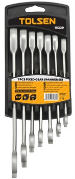 Набор комбинированных трещоточных ключей, 8-19 мм, 7 предметов TOLSEN TT15229 TT15229 - фото 721663