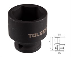 Головка торцевая ударная шестигранная 1/2", 30 мм TOLSEN TT18230 TT18230 - фото 721698