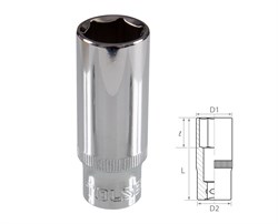 Головка торцевая глубокая шестигранная 3/8", 17 мм TOLSEN TT16367 TT16367 - фото 721739