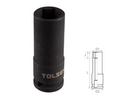 Головка торцевая ударная глубокая шестигранная 1/2", 16 мм TOLSEN TT18266 TT18266 - фото 721750