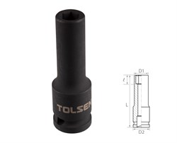 Головка торцевая ударная глубокая шестигранная 1/2", 8 мм TOLSEN TT18258 TT18258 - фото 721762
