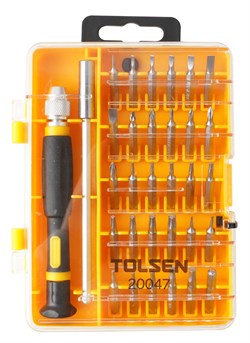 Набор вставок (бит) 4 мм, PH, PZ, Hex, Torx, Slotted, прецизионных, 32 предмета TOLSEN TT20047s TT20047s - фото 721858