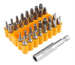 Набор вставок (бит) 1/4", Security hex, TorxTR, Spaner, Torg-Set, Tri-Wing, 33 предмета TOLSEN TT20369 TT20369 - фото 721860