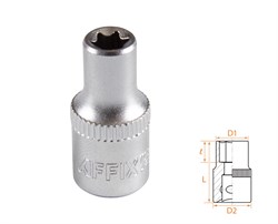Головка торцевая TORX Е-стандарт 1/4", E6 AFFIX AF00023006 AF00023006 - фото 721961