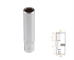 Головка торцевая глубокая шестигранная 1/4", 8 мм AFFIX AF00120008 AF00120008 - фото 721967