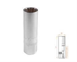 Головка свечная двенадцатигранная 3/8", 16 мм, резиновый фиксатор AFFIX AF00232016 AF00232016 - фото 722021