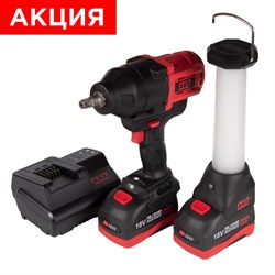 Гайковерт аккумуляторный ударный 1/2", 1700 Нм, 18 В, кейс, в комплекте фонарь MIGHTY SEVEN DW-402AL SEVEN - фото 722247