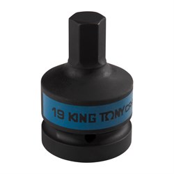 Насадка (бита) ударная торцевая 1", HEX, 19 мм, L = 80 мм KING TONY 801519M TONY - фото 722455